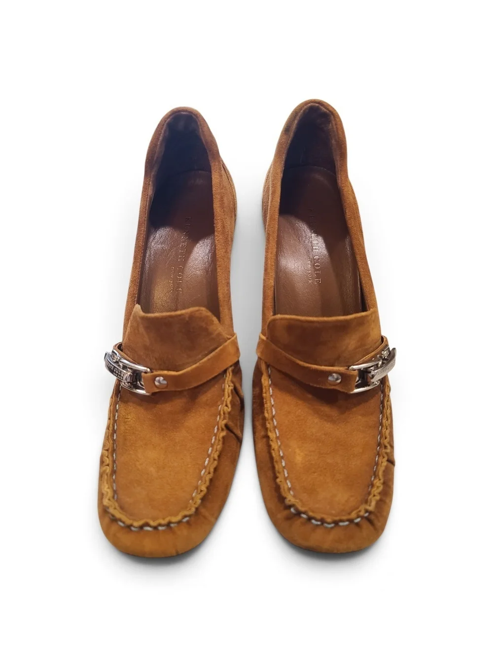 Women's Brown Suede High Heel Loafer Pumps